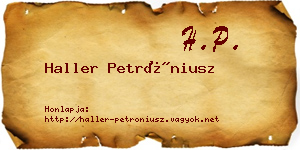 Haller Petróniusz névjegykártya